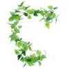 Hoja de Potos flor artificial vid hojas de vid vid de uva decoración de tubo de techo vid plantas verdes de plástico cubriendo enredadera