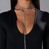Amazon Explosions Dupla Camada Strass colar Europeu e Americano Partido Partido Sexy Long Tassel Chest Acessórios colar