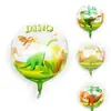 Globo de Cumpleaños Nuevo Transparente de 22 Pulgadas 4D Animales del Bosque Dinosaurio Globo Esférico Decoración para Primer Cumpleaños de Bebé