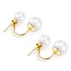 Atacado do Fabricante Brincos Simples Europeus e Americanos Ins Brincos de Aço Inoxidável com Pérola de Camada Dupla 10mm Brincos de Moda Personalizados para Mulheres