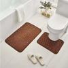 Alfombra de piso pequeña de forro polar de coral de piedra color sólido fácil de cuidar alfombra de piso para baño alfombra antideslizante para inodoro para comercio exterior transfronterizo