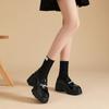 Mocasines para Mujer 2025 Nuevos de Verano Suela Gruesa Estilo Retro JK Zapatos de Cuero Pequeños Suela Suave Estilo Británico