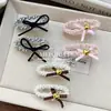 Presilha de Cabelo Pérola Estilo Francês Coreana, Presilha de Cabelo Faixa de Cabeça Versátil com Laço da Moda, Presilha de Tubarão, Presilha para Franja, Acessório de Cabelo, Acessório de Cabeça para Mulheres