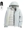 Chaqueta de Montañismo con Forro Polar Tres en Uno para Hombres y Mujeres, con Capucha, Cortavientos, Cálida, Abrigo de Invierno con 90% de Plumón de Pato, Estándar Nacional