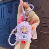 Llavero de Chica de Cabello Largo y Ondulado Creativo de Dibujos Animados Lindo Exquisito Adorno para Correa de Teléfono Colgante de Bolso Pequeño Regalo