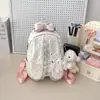 Mochila de Encaje con Lunares Estilo Coreano para Mujer 2026 Otoño/Invierno Nueva Llegada Para Salir Diariamente Bolso Escolar de Estudiante Linda Mochila de Conejo