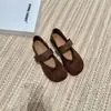 Zapatos Mary Jane Retro para Mujer 2026 Verano Nuevos Zapatos Completamente Cubiertos Estampado de Leopardo para Mujer Deslizables en Dos Direcciones Suela Suave Zapatos Individuales