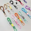 Llavero Colgante de Cuerda de Nylon Tejida de Doble Capa Hebilla en Forma de D Etiqueta Lavable Llavero Decoración Cadena para Bolso de Muñeca Accesorio