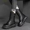 Botas Martin de Invierno 2023 Nuevas Suela Gruesa Transfronterizas Cálidas para Mujer Botas de Algodón con Cordones Moda Casual Versátiles para Mujer