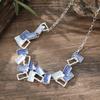 Transfronterizo Nuevo Color Pintura al Óleo Geométrico Hueco Cuadrado Collar Distintivo Creativo Mujeres de Alta Gama Irregular Collar