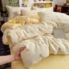 Conjunto de quatro peças de gaze dupla camada de algodão puro Classe A para mães e bebês, lençol de cama 100% algodão, capa de edredom, conjunto de três peças para cama de dormitório estudantil de peça única 4