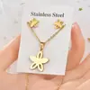 Juego de Joyería de Acero de Titanio Acero Inoxidable Collar Pendientes Pendientes Geométrico Animal Juego de Dos Piezas Accesorios para Mujer Moderno y Versátil
