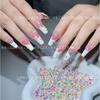 Accesorios para Uñas 12 Rejillas Perlas de Burbuja Fantasía de Sirena Diamantes de Resina Semiesféricos Cielo Estrellado Color Caramelo Base Plana Tamaños Mixtos