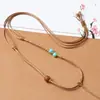 Cordón de Cuero Encerado Hecho a Mano Colgante de Perla Ágata Cordón Colgante Cordón de Collar Jade Pixiu Ping'an Kou Cordón Colgante Ajustable