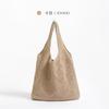 Bolso de punto cruzado para mujer, bolso retro de tejido hueco, bolso de mano de lana, bolso de hombro sencillo.