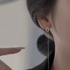 Aretes de Aro con Gota de Agua Completamente Diamantados Pendientes Calados Estilo Frío Pendientes Suaves de Nicho para Mujer Pendientes Largos con Borlas Aspecto Adelgazante para Rostro Redondo