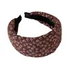 Diadema floral vintage para mujer, diadema ancha de tela Maillard, para realzar la coronilla, peine antideslizante para cubrir el cabello suelto, accesorio para el cabello