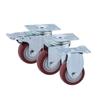 Ruedas giratorias galvanizadas de tamaño mediano personalizadas de 3 a 5 pulgadas, placa base plana con taladro dorado, ruedas con doble freno, rueda universal de poliuretano de sonido ligero