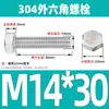 Ventas Directas de Fábrica M3-M12 GB 304 acero inoxidable Tornillo hexagonal exterior cabeza hexagonal tornillo hexagonal