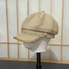 Gorra octogonal artística de estilo retro británico para hombres y mujeres, adecuada para primavera y otoño, casual y versátil, hace que la cara se vea más pequeña, elegante gorra de vendedor de periódicos
