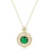 Novo Colar Pipa Cor de Tesouro da Amazon, Anel de Diamante de Alto Carbono Moderno e Luxuoso, Brincos com Pingente Redondo Floral
