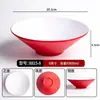 Tigela cônica bicolor, tigela de melamina para macarrão comercial, tigela especial para casas de macarrão, adequada para macarrão de caracol, wontons, macarrão misto, ramen e hot pot picante