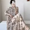 Pijama Extralargo para Mujer Primavera y Otoño Camisón Verano para Mujer Nuevo Pijama de Algodón Seda Talla Grande Vestido de Sensación de Alta Gama