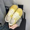 Tênis Feminino de Couro Genuíno com Malha Versátil Respirável Plano Branco Sapatos Novos Outono 2026 Sapatos Forrest Gump Sapatos de Viagem