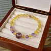Pulsera de Cuentas de Fluorita Cristalina y Circonita Moda Lujo Ligero Pulsera de Gama Alta Temperamento de Nicho Joyería Versátil Venta al por Mayor