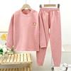 Ropa interior térmica de terciopelo alemán para niños, invierno, forro polar, engrosada, sin costuras, calentamiento rápido, conjunto de pijamas base para niños y niñas, ropa para el hogar