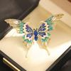 Sun Cloud Novo Produto Personalidade Gotejamento de Cola Broche Borboleta Vermelho e Azul Temperamento Banhado a Ouro Gotejamento de Cola Pin Inseto Exagerado