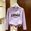 Nueva Camiseta de Manga Larga de Algodón Puro Estilo Dibujos Animados para Niñas Primavera y Otoño Ropa Infantil Linda Holgada Versátil Informal Camiseta Básica