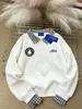 Moletom Patchwork Versátil de Moda High Street para Mulheres Outono e Inverno 2025 Gola Polo Emagrecedor Solto