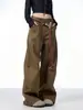 Pantalones Retro de Estilo Americano con Scimitar Decorativo para Hombre 2025 Primavera Nueva Llegada Tubo Recto Sueltos Pierna Ancha Pantalones de Trabajo
