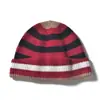 Venta al por mayor de fábrica Cachemira Transfronterizo Otoño/Invierno Nuevo Engrosado Bloque de Color Rayas Dobladillo Cálido Tejido Protección para Orejas Gorro para la Cabeza