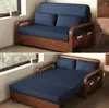 Sofá cama de doble propósito para siestas, sofá cama de estilo chino vintage, cama plegable de cuero encerado al aceite, multifuncional y plegable