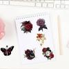 50 peças de adesivos de rosa punk gótico escuro para capa de celular, material para diário de bordo, bagagem, computador, iPad, adesivos decorativos