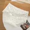 Estampa Pastoral Roupa Íntima Feminina Renda Doce Borda de Renda Algodão Puro Gancho Estendido Confortável Respirável Cintura Média Calcinha Desejo Puro