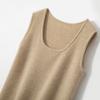 Otoño e Invierno sin mangas cuello U chaleco de banda ancha para mujer base puro cachemir tejido chaleco cálido top que combina con todo venta al por mayor