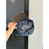 Gorra de Béisbol de Mezclilla Patchwork con Estampado de Leopardo Estilo Retro Americano para Mujer, Estilo Nuevo, Circunferencia de Cabeza Grande, Ala Ancha, Adelgazante, Gorra Versátil Tipo Pico de Pato