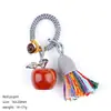 Chaveiro de maçã de cristal natural 20mm transfronteiriço pingente trançado Véspera de Natal decoração de bolsa de maçã de ágata