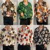 Camisa de Fada Masculina Primavera e Outono Camisa Divertida Estampada Masculina Manga Longa Estilo Hong Kong Solta Moda Casual Jaqueta Camisa