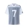 Marca de Nicho Tendencia Corea del Sur Retro Americano Cuello en V Retazos Estampado de Letras Manga Corta Camiseta Malla Digital Camiseta Deportiva
