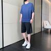 Traje deportivo de verano 2024 para hombre, ropa de secado rápido para hombre, traje de fitness para correr, camiseta de manga corta de seda de hielo y pantalones cortos