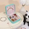Caixa de Joias Portátil Europeia e Americana Mini Caixa de Embalagem de Joias para Viagem Caixa de Armazenamento de Joias para Brincos de Princesa Anel