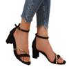 Verano Nuevo Estilo Cómodas Talla Grande Hebilla Moda Tacón Alto Sandalias de Mujer para Exterior Versátiles Zapatos de Mujer al Por Mayor