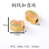 Accesorios estilo chino Chapados en oro Cuentas espaciadoras Pulsera hecha a mano para DIY Cadena para teléfono Color del Dios de la Riqueza Amarillo Colgante de la fortuna que conserva el color Agujero grande Venta al por mayor