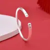 Pulseira de Prata Pura 9999 Paz e Alegria, Novo Estilo Chinês Artesanato Antigo Pulseira de Prata Esterlina Aberta Paz e Alegria, Presente para Namorada