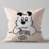 Funda de Almohada Cuadrada con Estampado de Cachorro Lindo Textura Dorada Impresa por Ambos Lados Cojín para Sofá Mesita de Noche