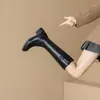 Botas Altas para Mujer 2026 Otoño e Invierno Nuevo Estilo Suela Gruesa Hebilla de Cinturón Botas de Montar Botas Altas Hasta la Rodilla Efecto Adelgazante Tacón Grueso Botas Altas